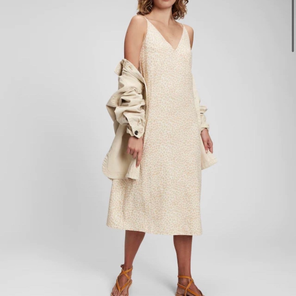 GAP Linen Blend Cami Midi Dress